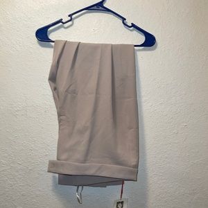 Anne klein Extended-Tab Crepe Pants, Oyster Shell